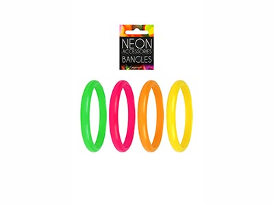 neon bangles, brightly coloured wristbands 