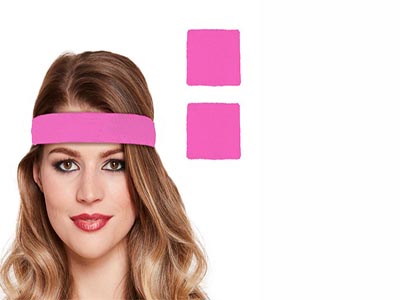 Neon Pink Wristband and Neon Headbands