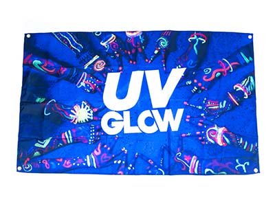 UV party flags, glow party decorations