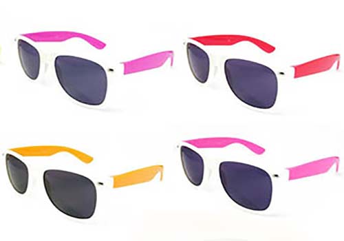 various sunglasses, two tone wayfarer style sunglasses
