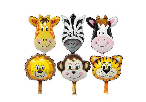 large animal foil balloons, zoo party balloons
