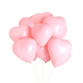 100 x 12″ Pink Heart Balloons