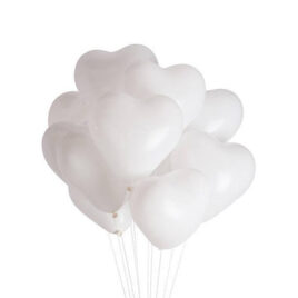 White heart balloons